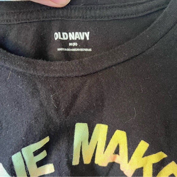 🌼 5/$25 Old Navy Girls Long Sleeve Graphic Tee Shirt Black  Tie Dye Font Size 8 - Picture 2 of 7